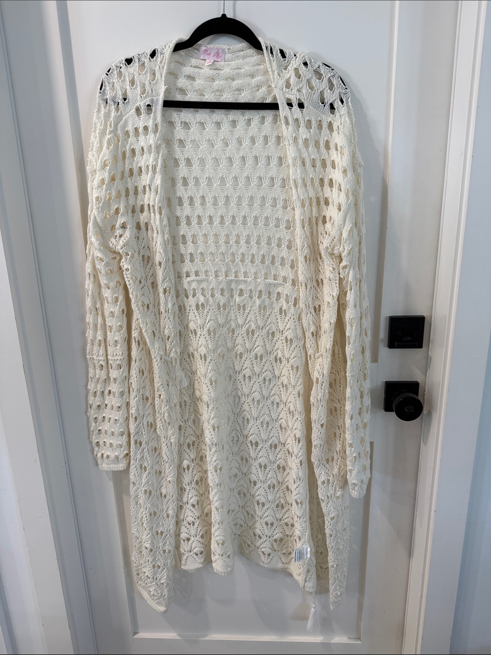 Open-Knit Cream Women’s Cardigan Sweater by Pink Lily NWOT